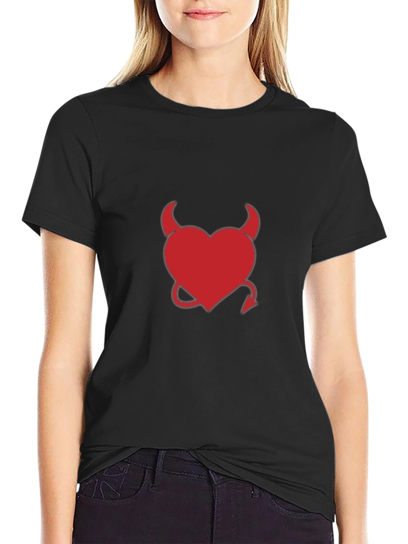 Devil Heart Graphic T-Shirt - Edgy Style