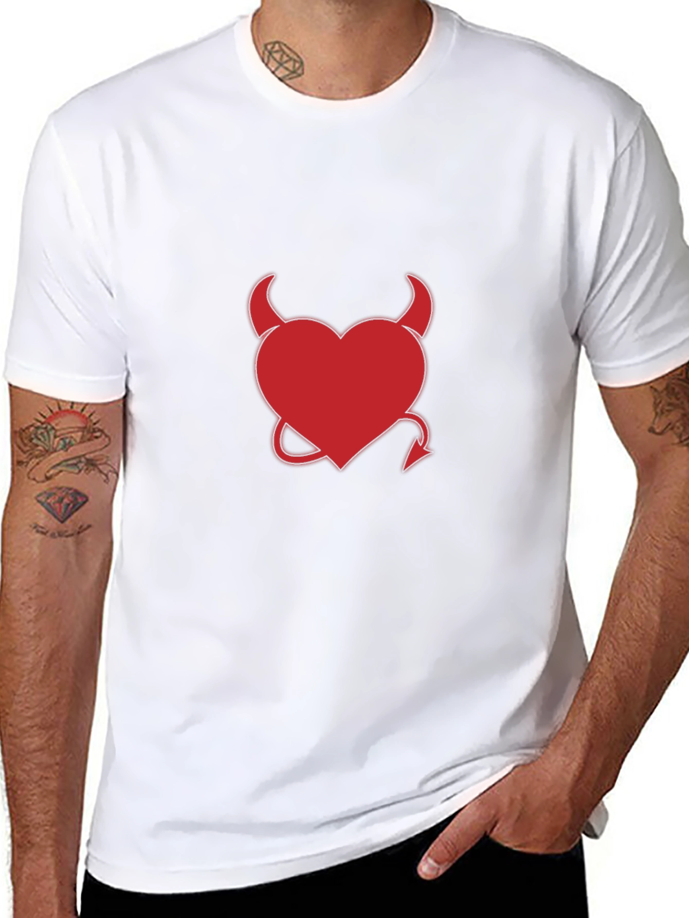 Devil Heart Graphic T-Shirt - Edgy Style