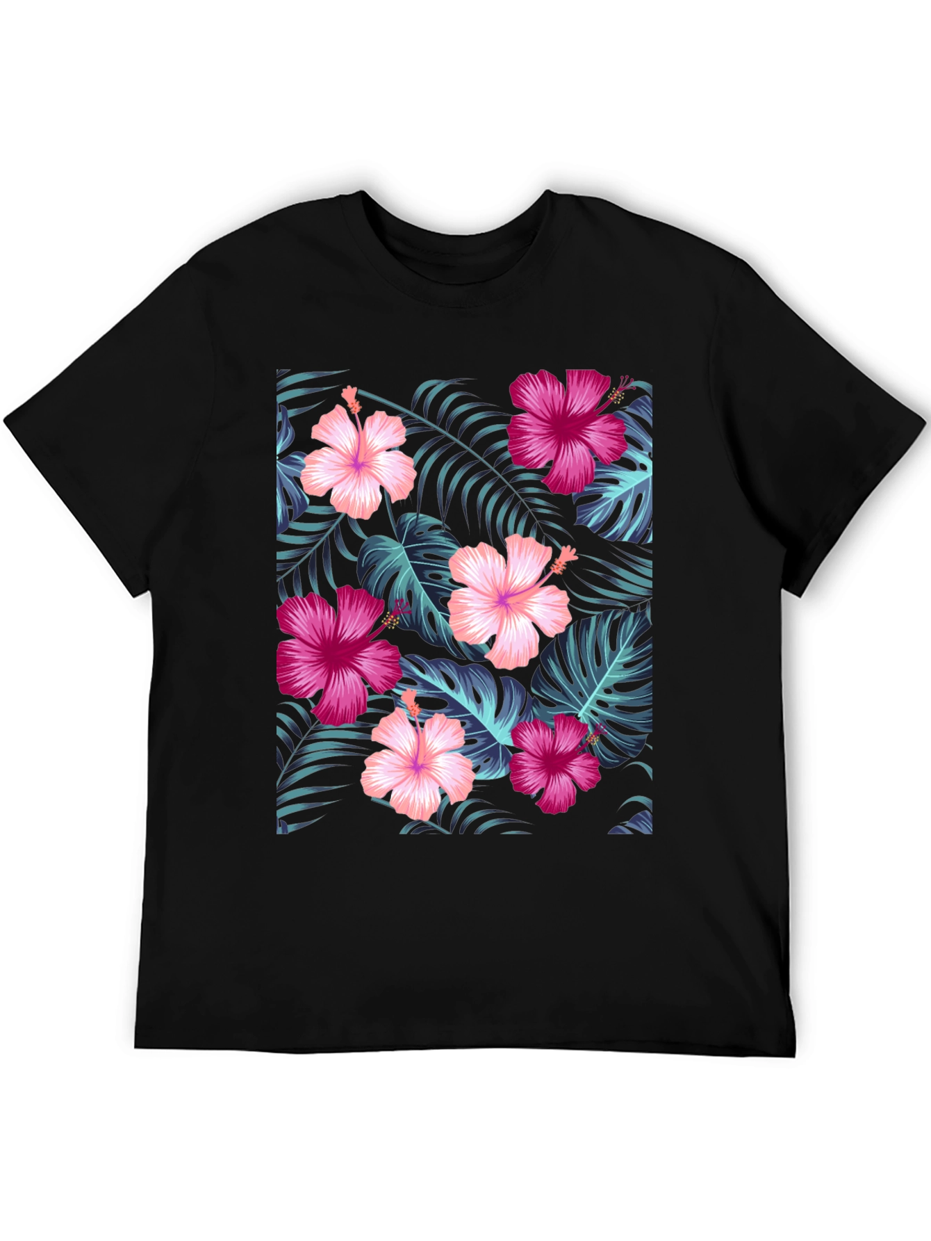 Tropical Hibiscus Floral Print Tee
