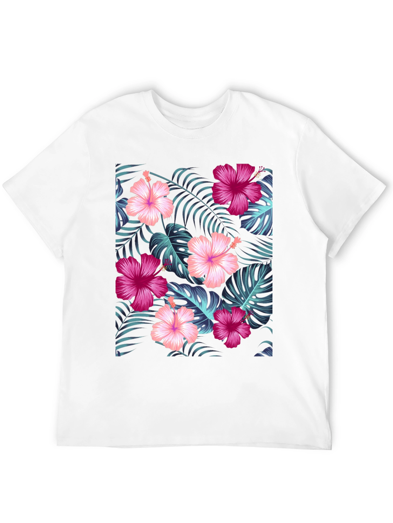 Tropical Hibiscus Floral Print Tee