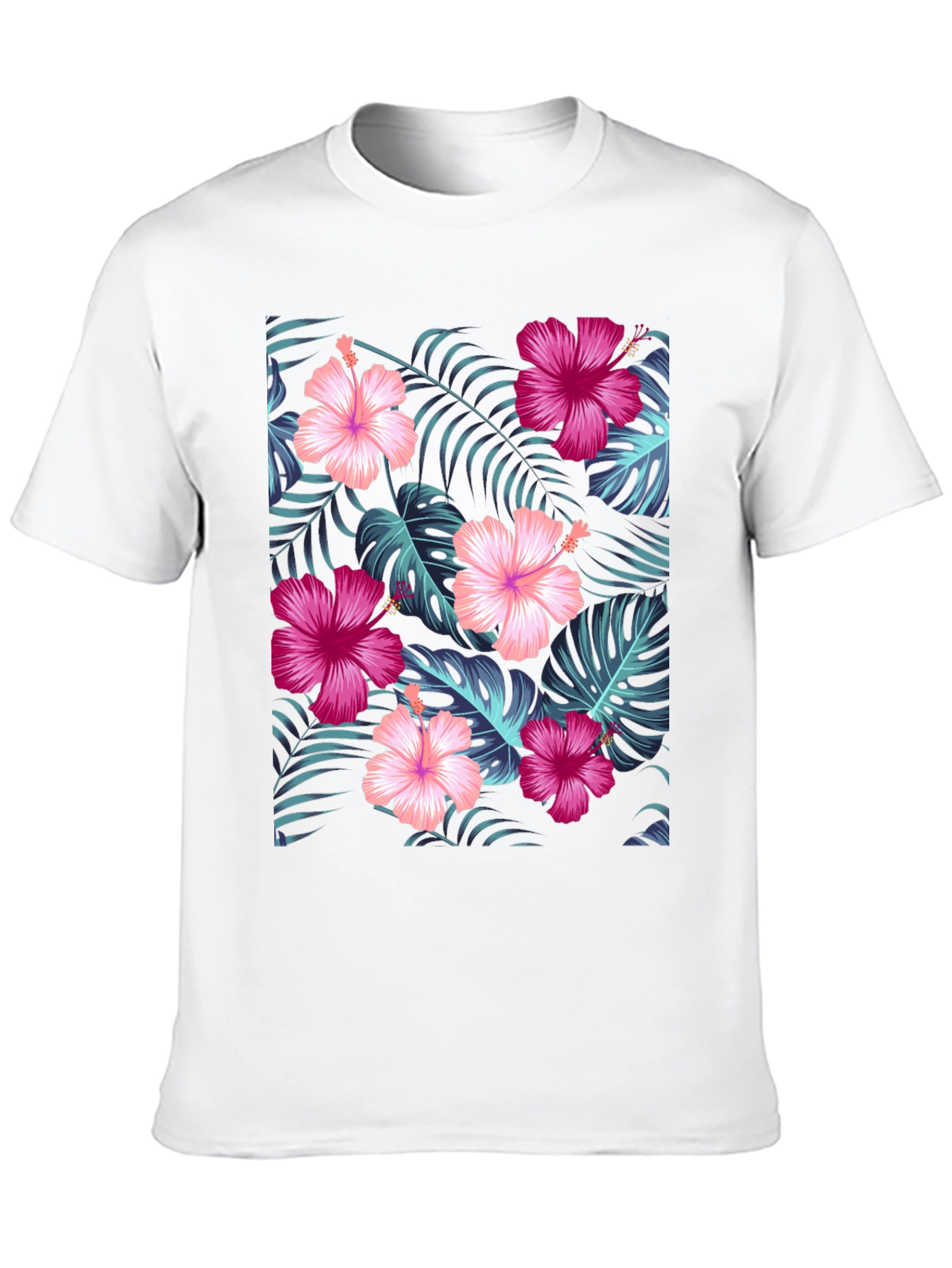 Tropical Hibiscus Floral Print Tee