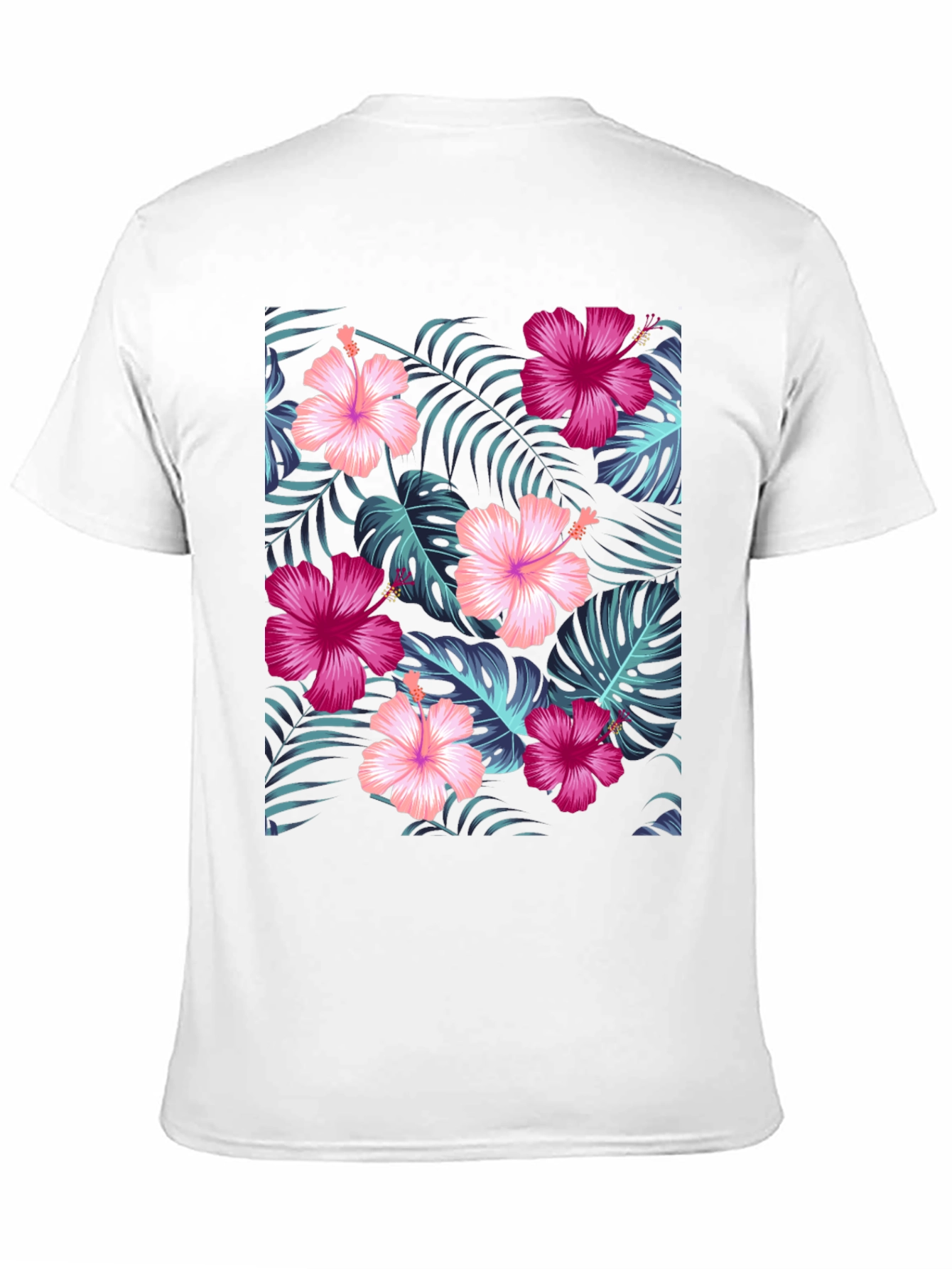Tropical Hibiscus Floral Print Tee