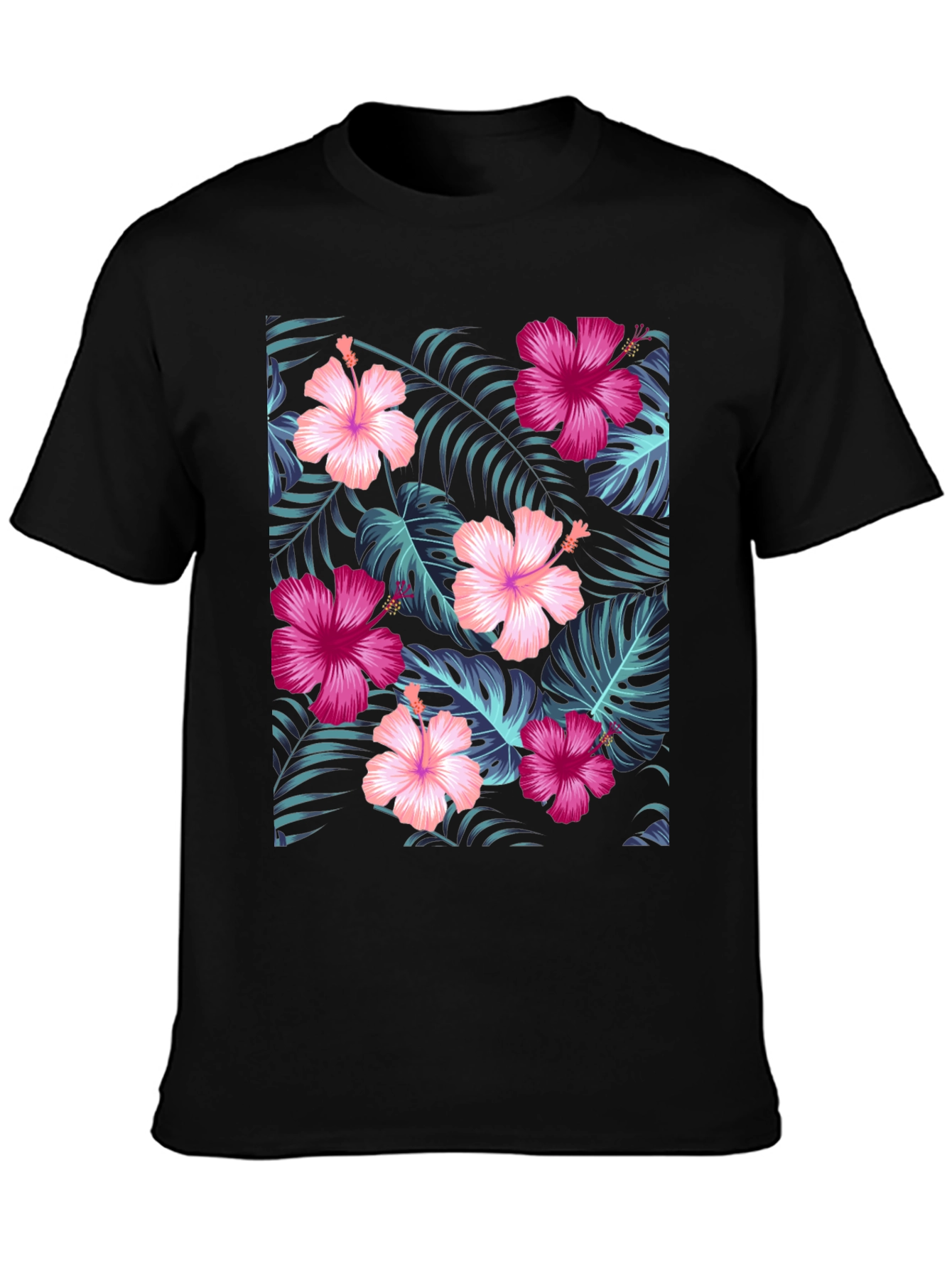 Tropical Hibiscus Floral Print Tee