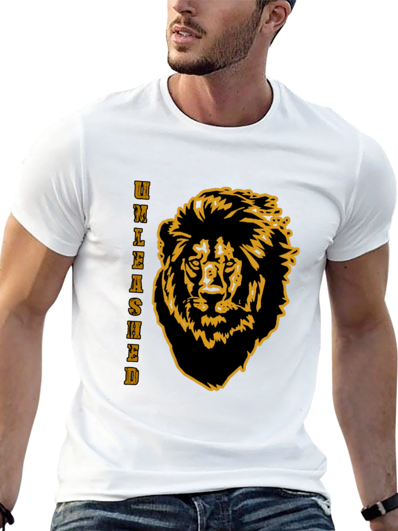 Unleashed Lion Graphic Tee - Black