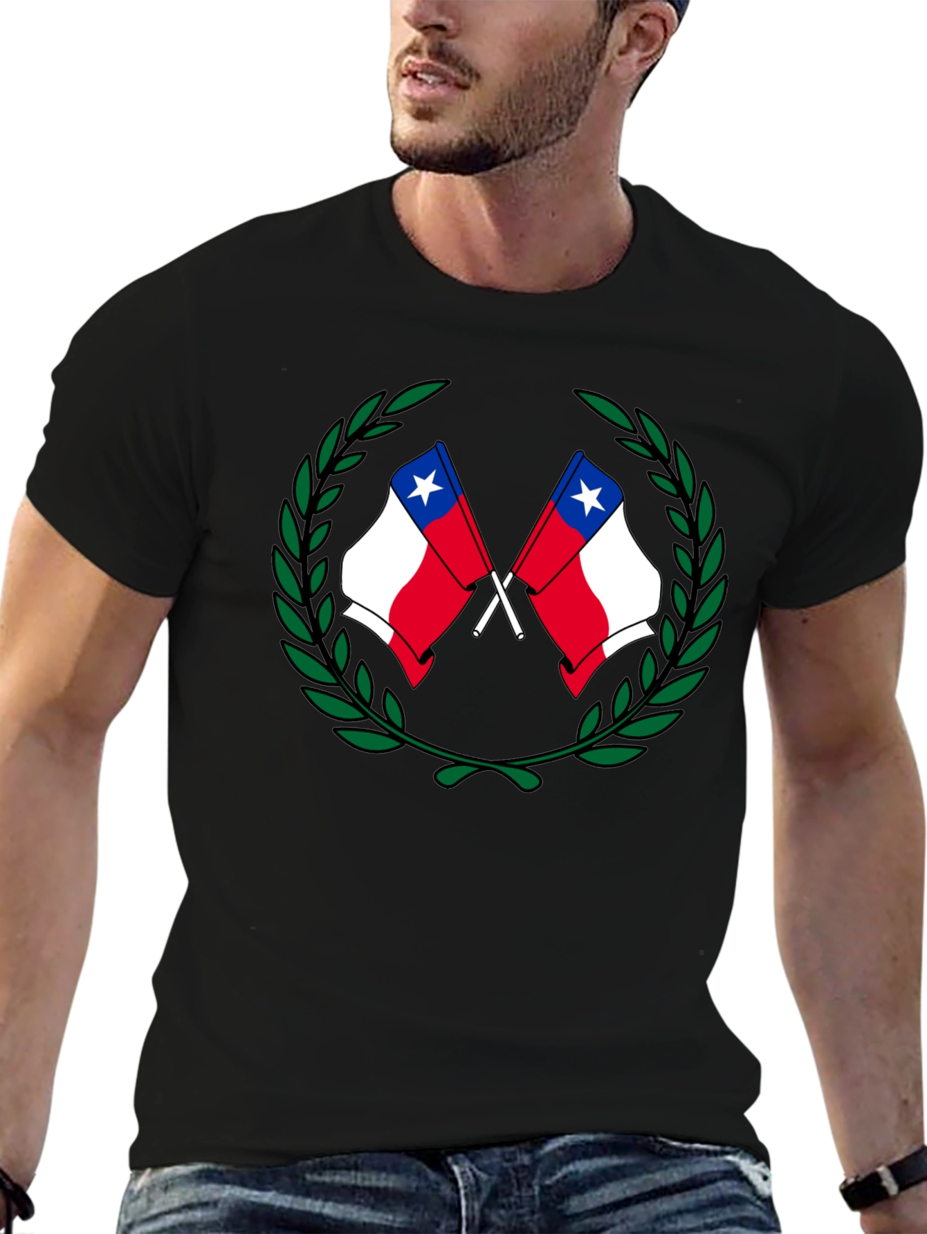 Chile Flag T-Shirt - Wreath Design