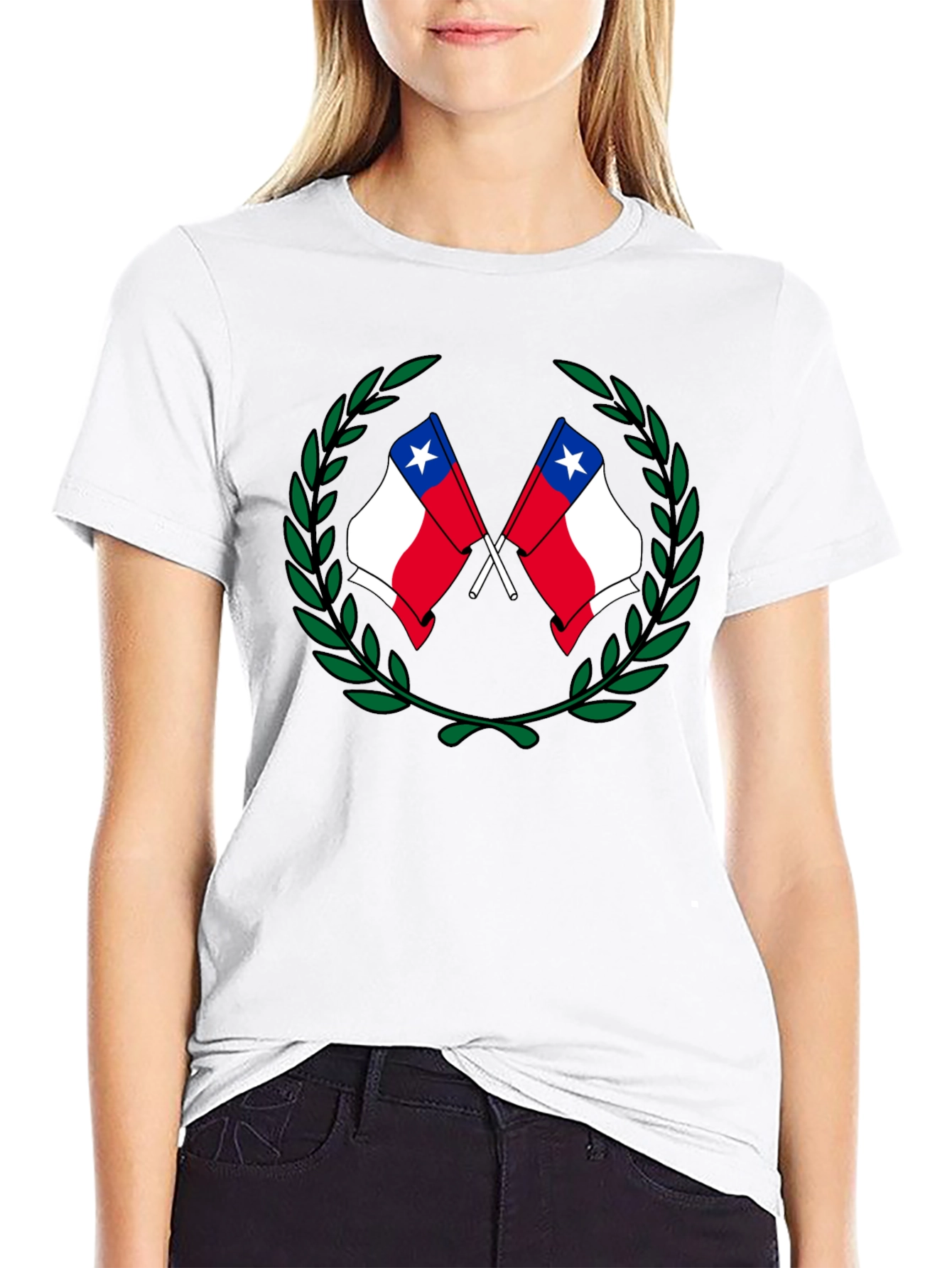 Chile Flag T-Shirt - Wreath Design