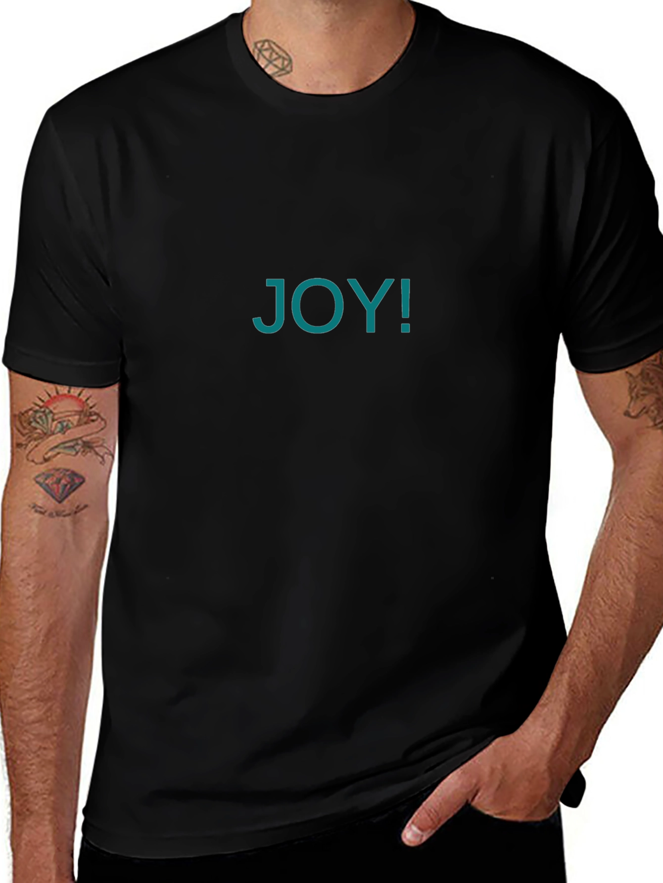 Joyful Black T-Shirt - Express Your Happiness!