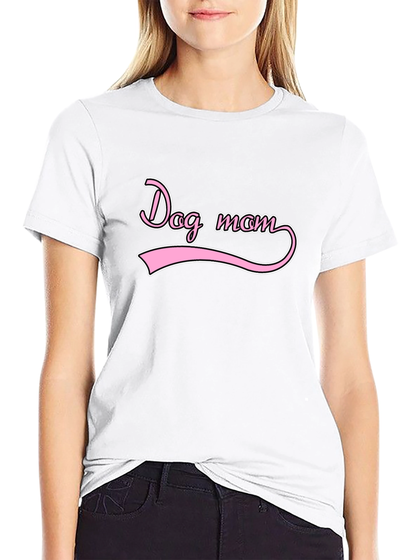 Dog Mom Graphic Tee - Casual Black T-Shirt