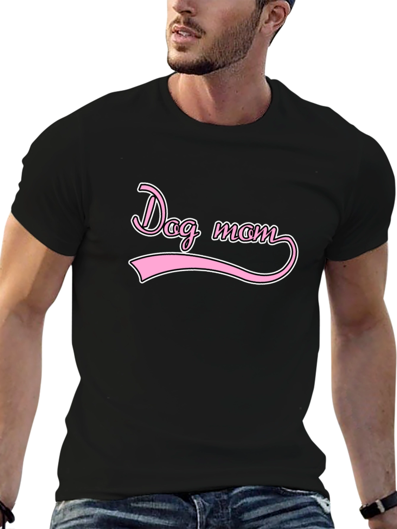 Dog Mom Graphic Tee - Casual Black T-Shirt