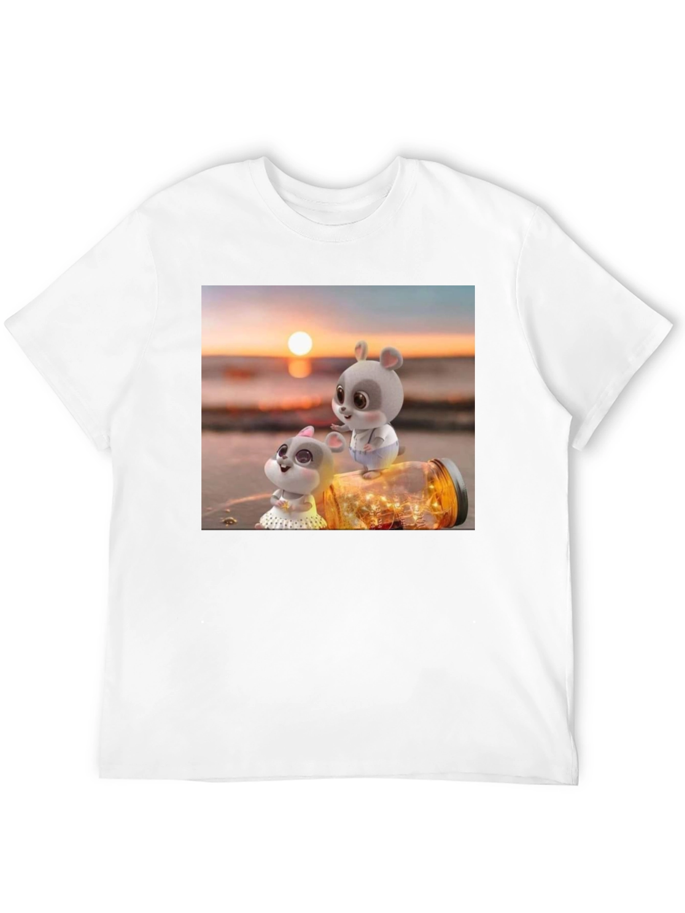 Cute Mice Sunset Graphic Tee