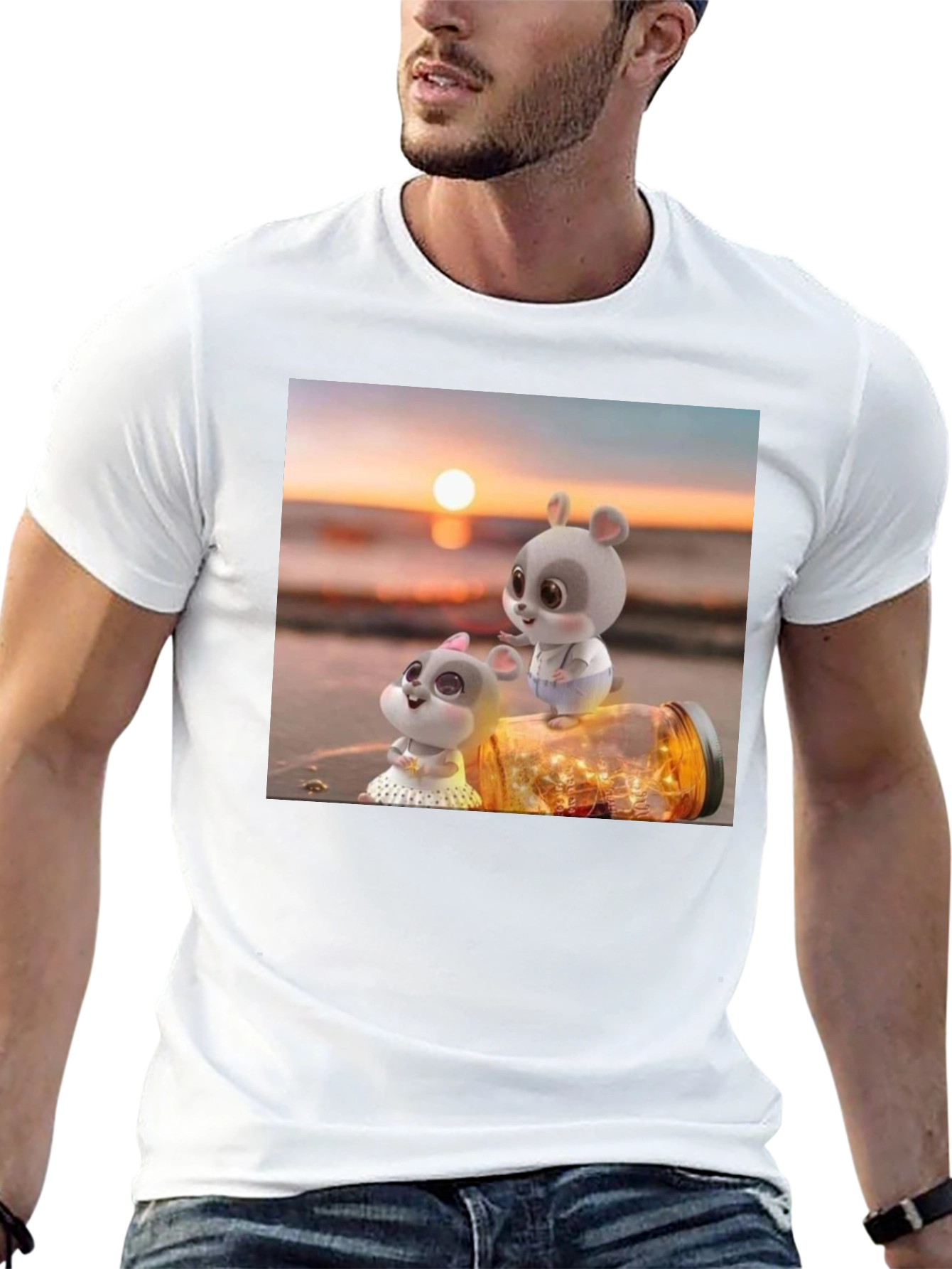 Cute Mice Sunset Graphic Tee