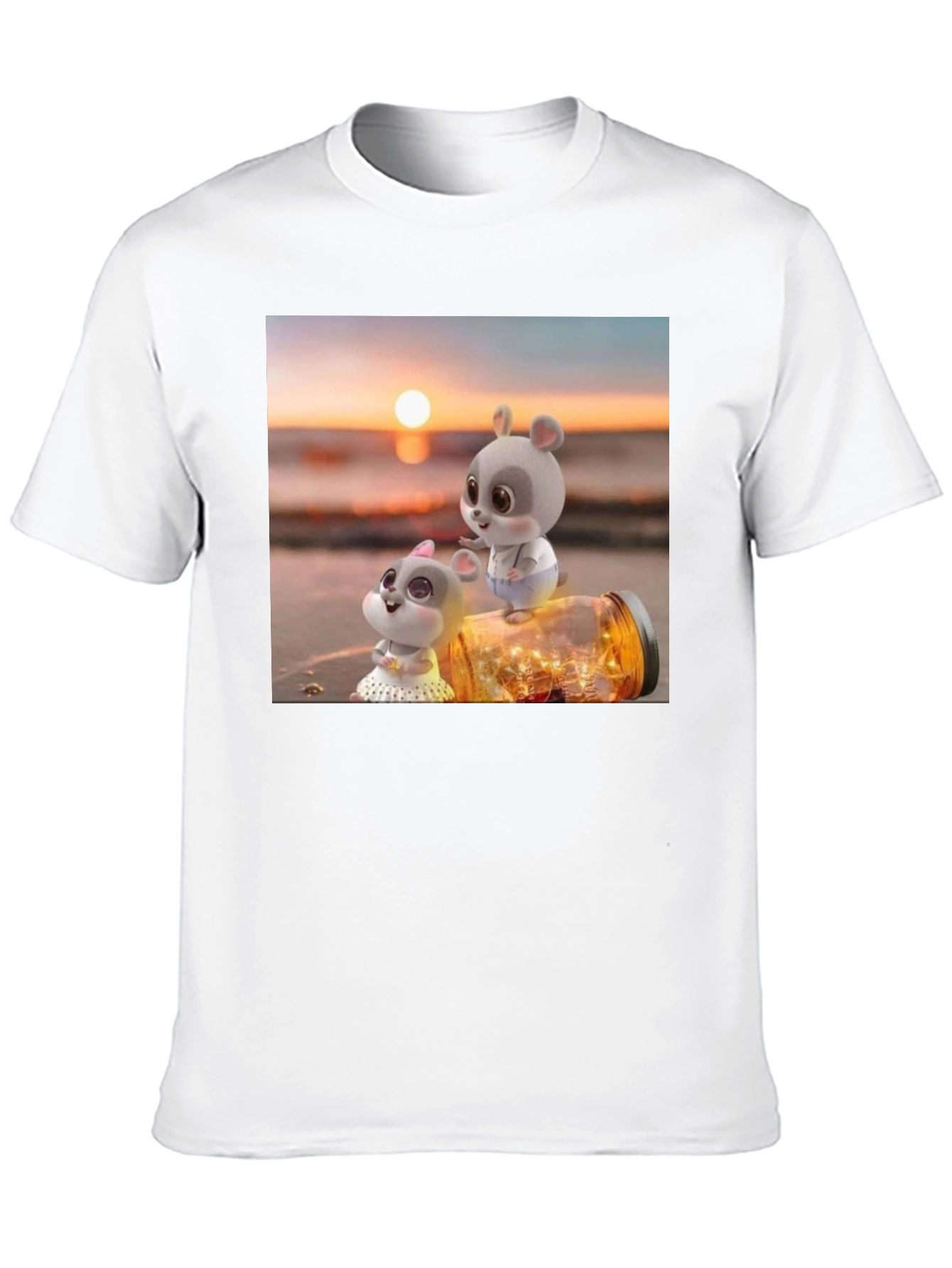 Cute Mice Sunset Graphic Tee