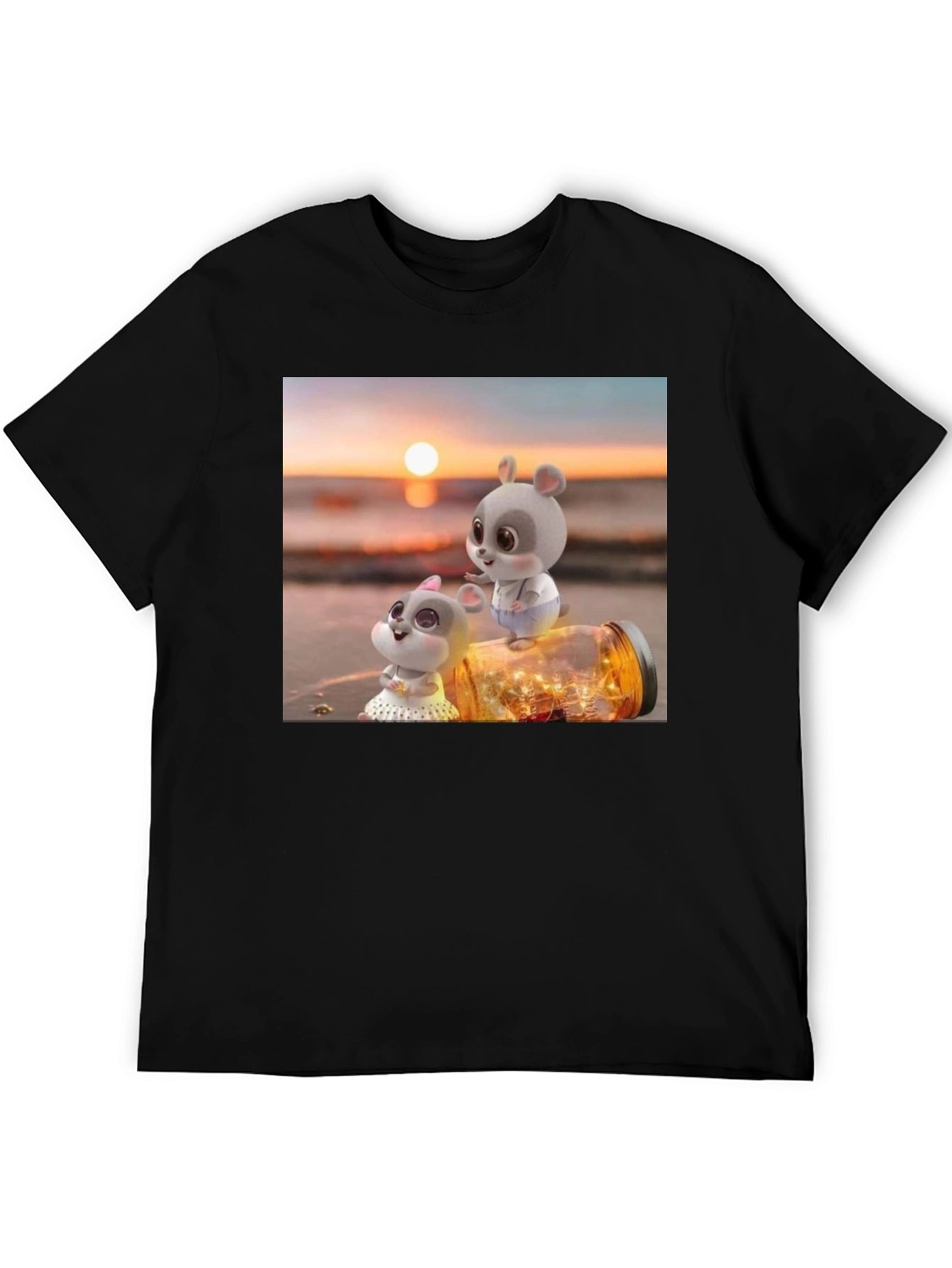 Cute Mice Sunset Graphic Tee
