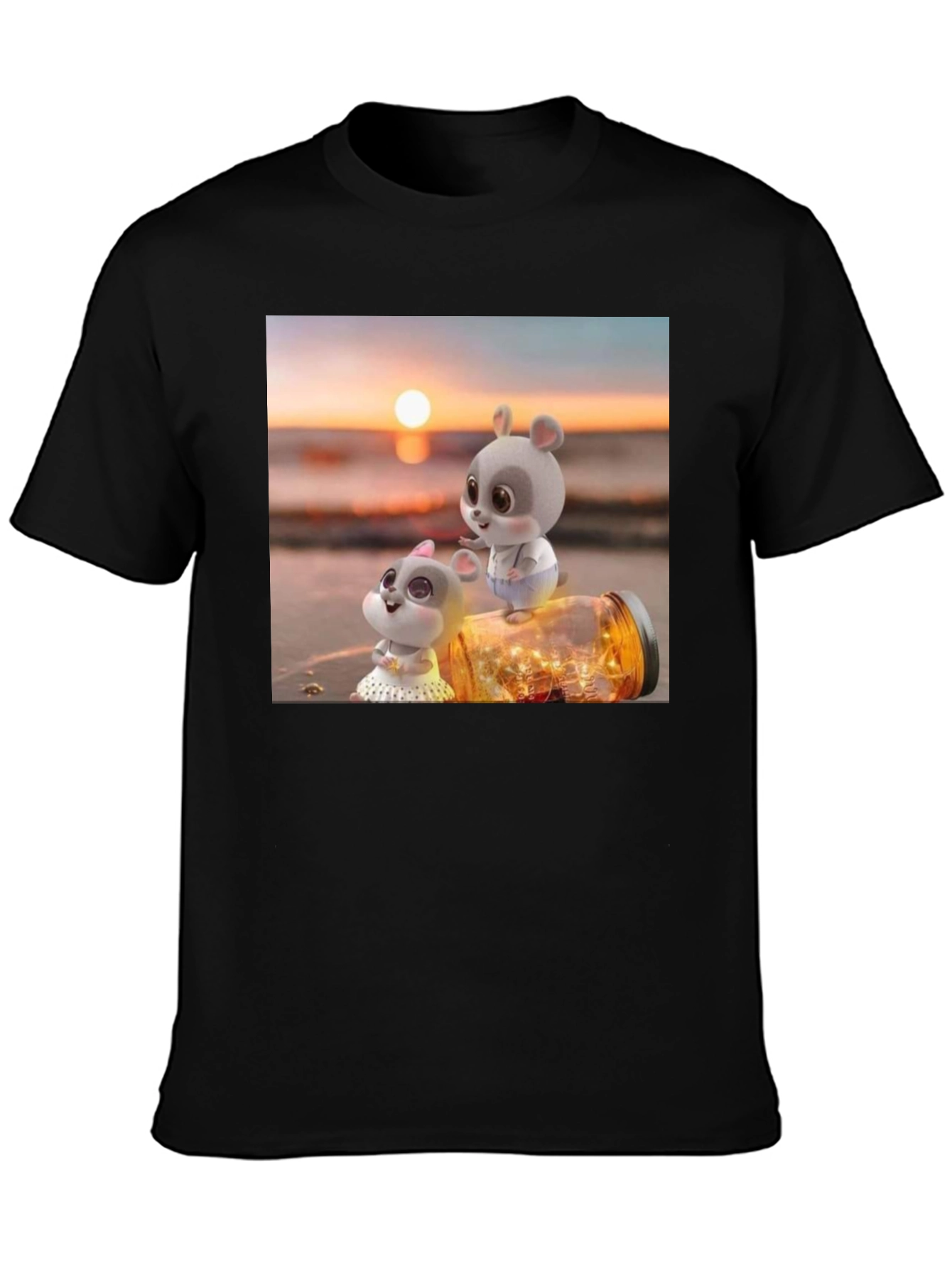 Cute Mice Sunset Graphic Tee