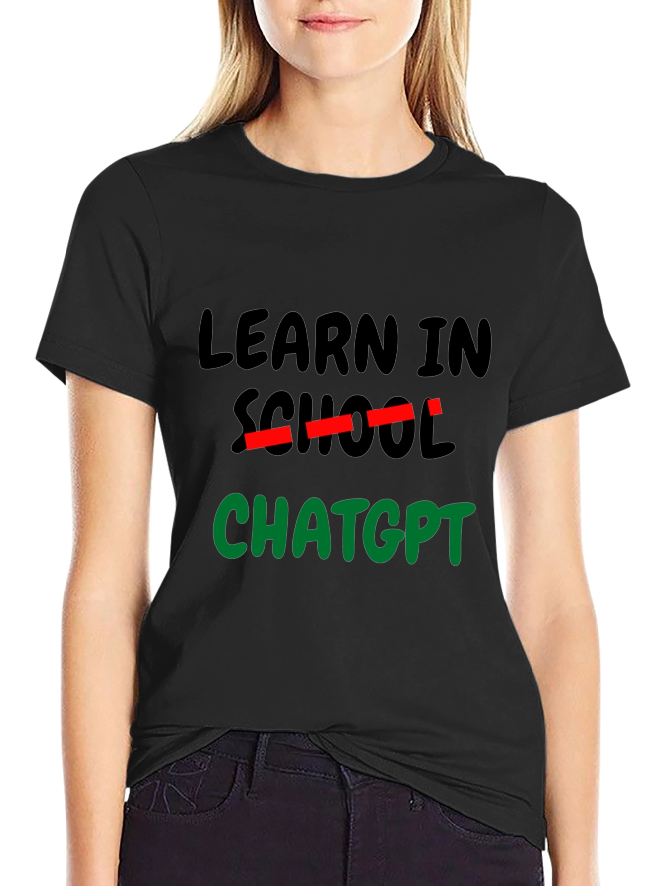 Learn In ChatGPT Black T-Shirt