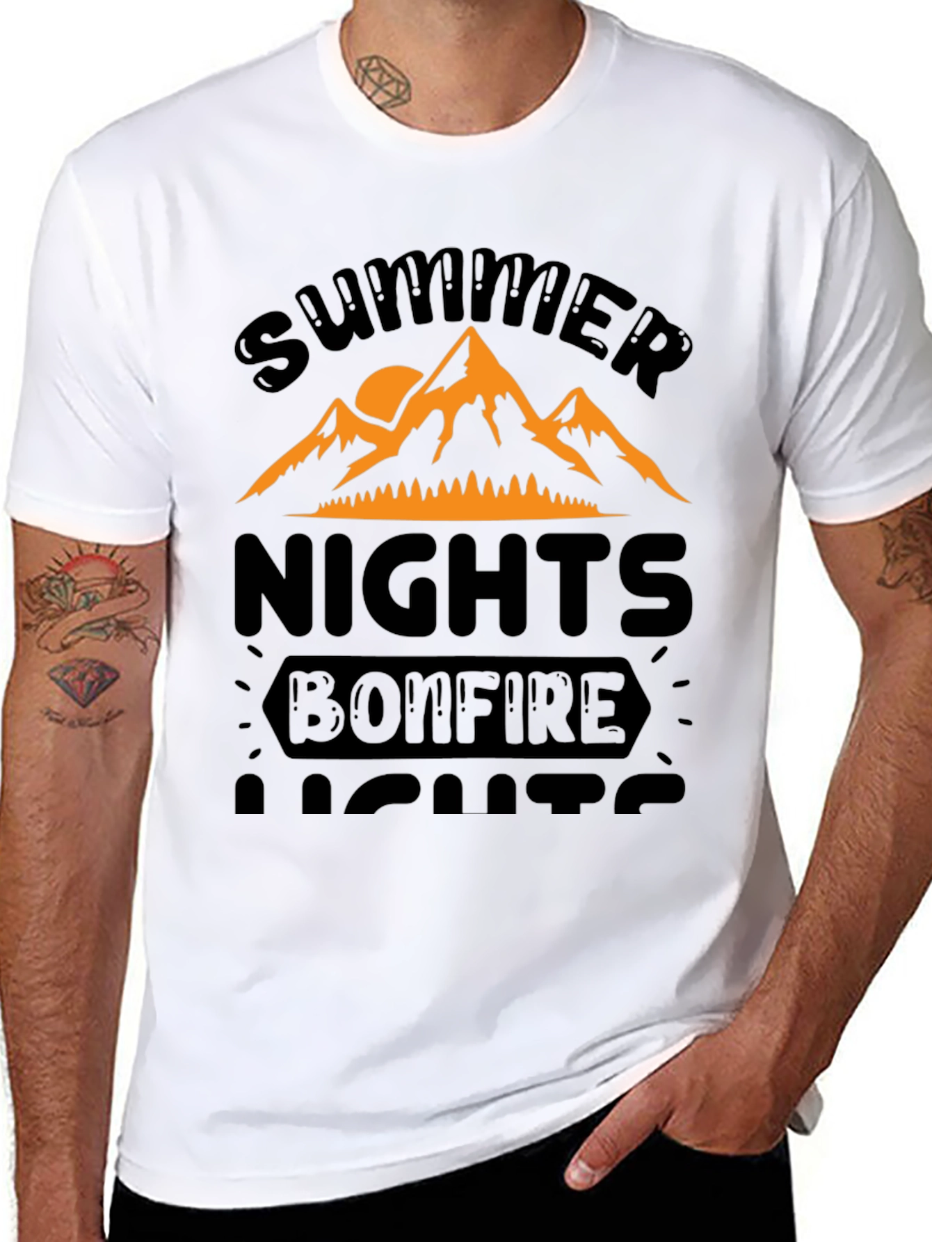Summer Nights Bonfire Lights Graphic Tee
