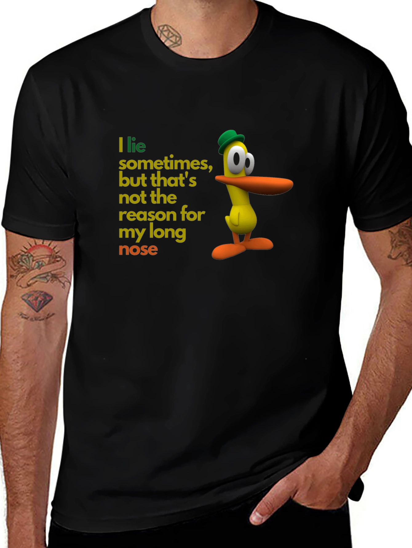 Funny Long Nose Duck T-Shirt - Humor Tee