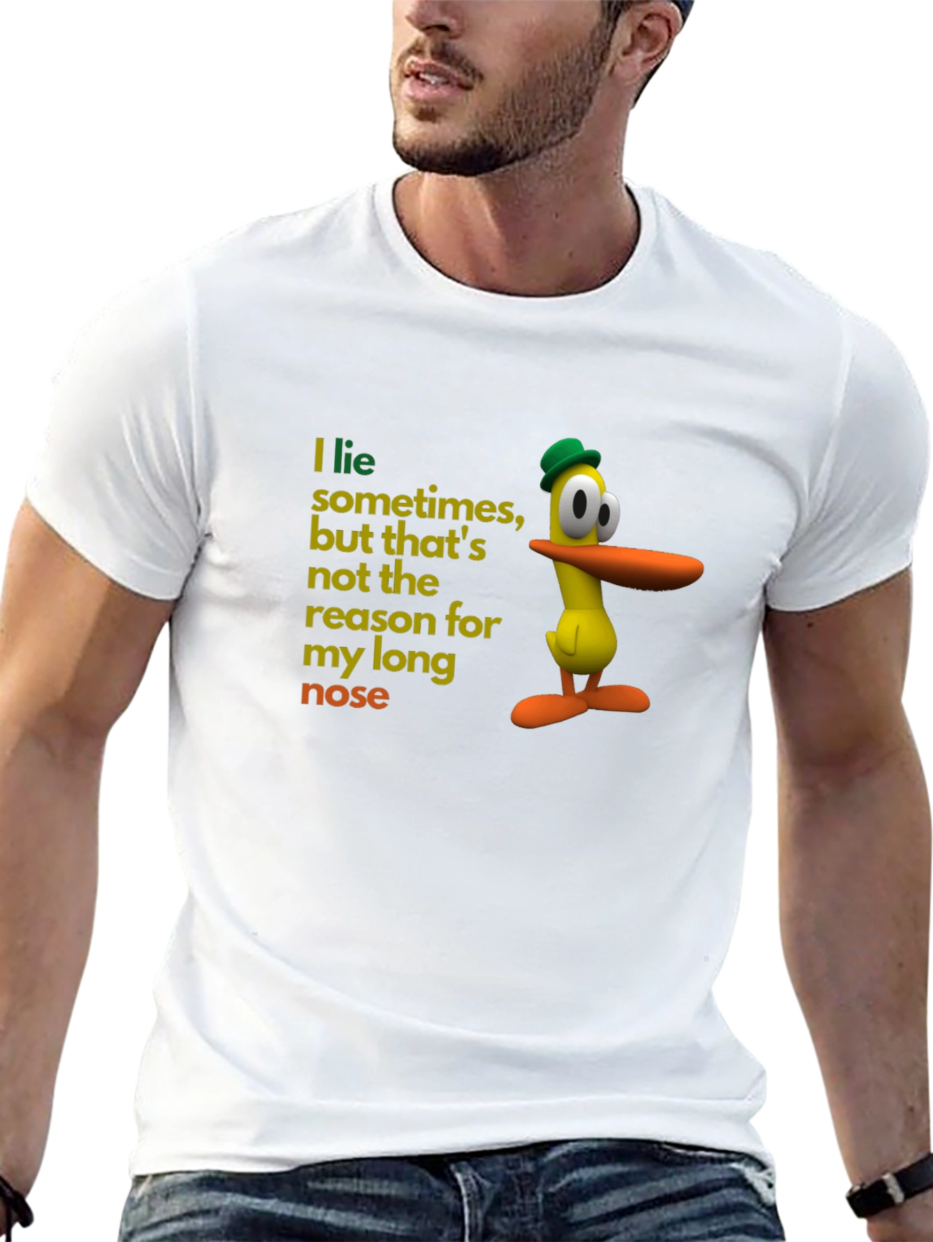 Funny Long Nose Duck T-Shirt - Humor Tee