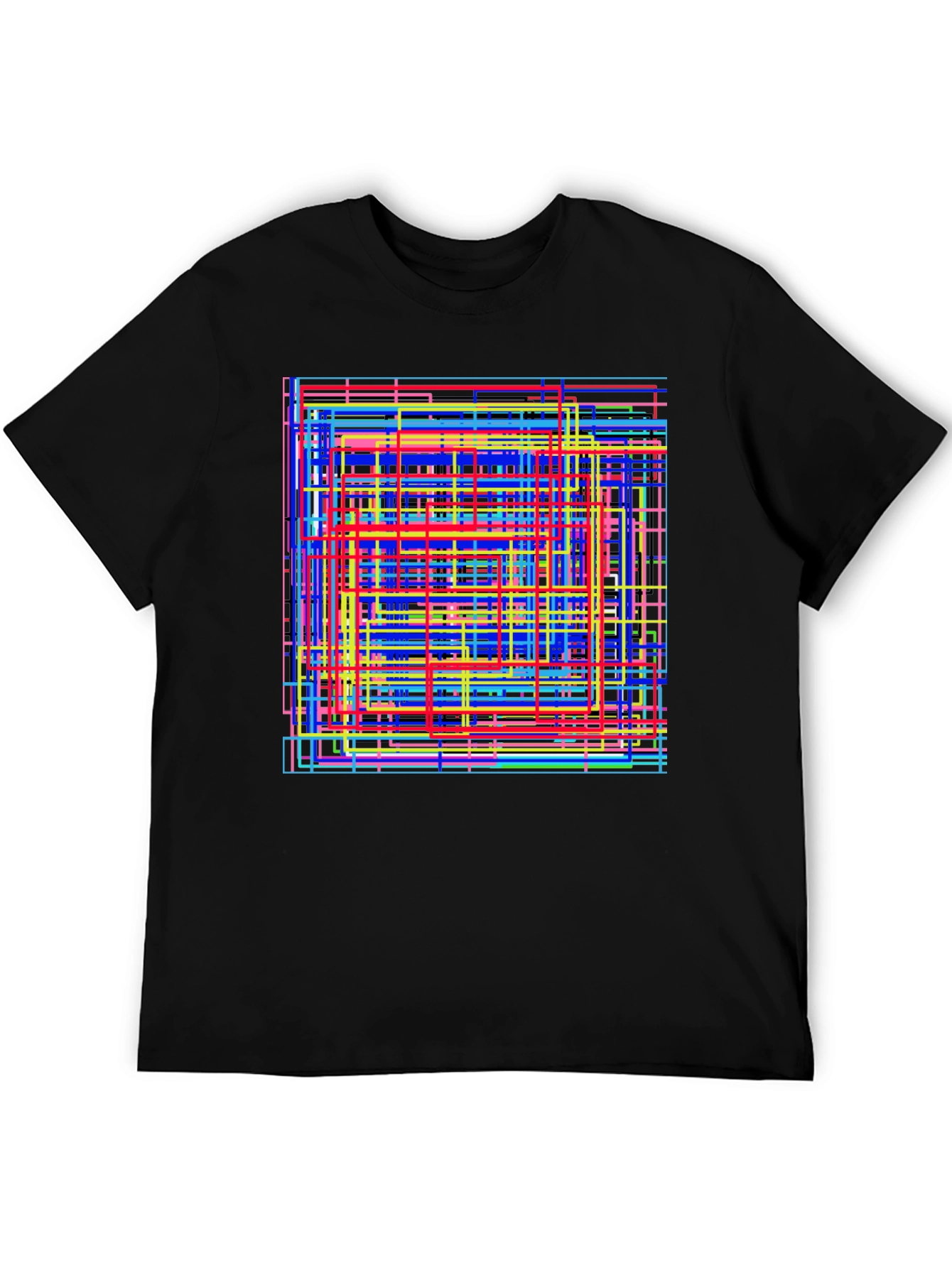 Abstract Geometric Lines Graphic T-Shirt
