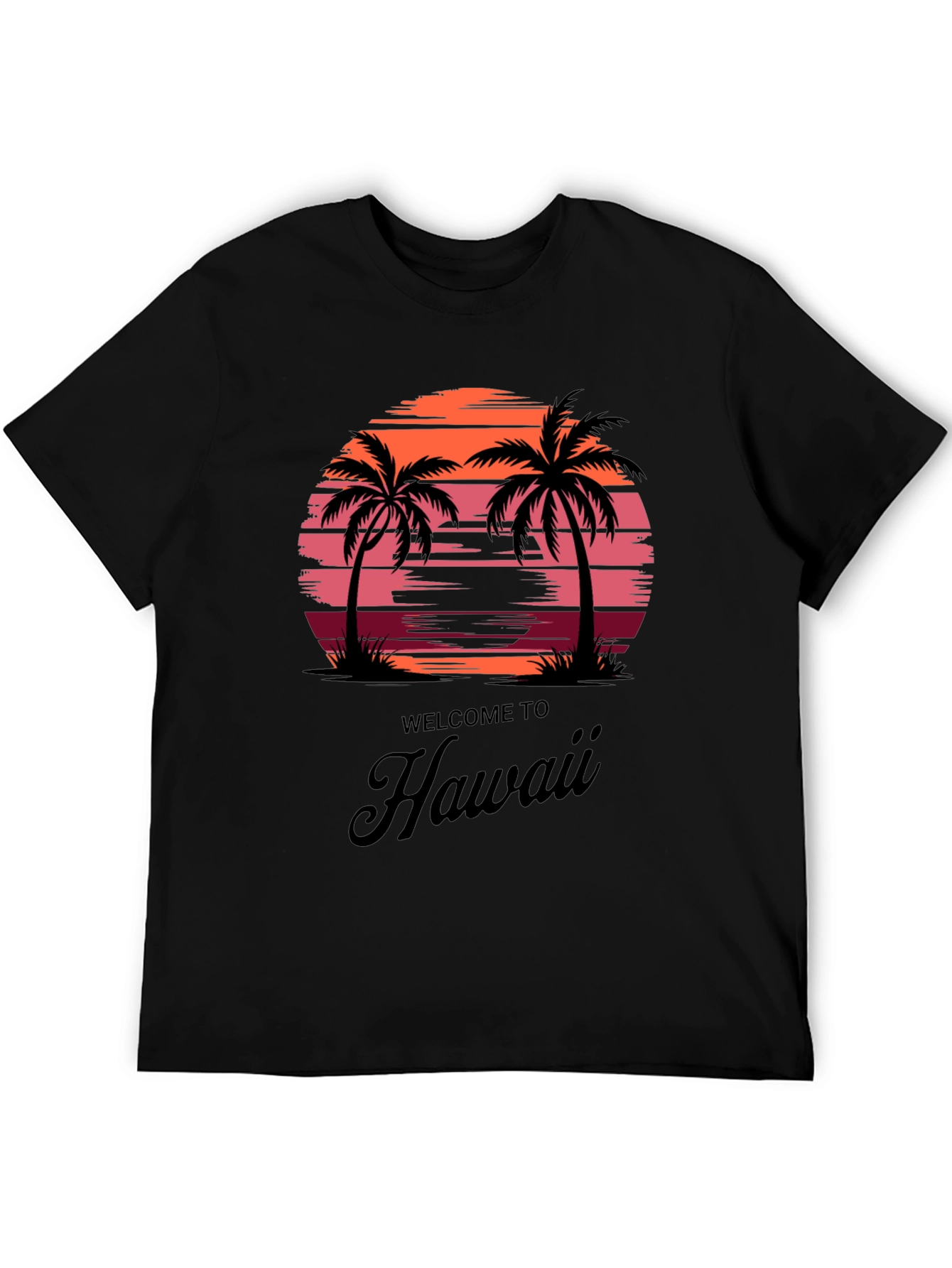 Hawaii Sunset Palm Tree Graphic Tee