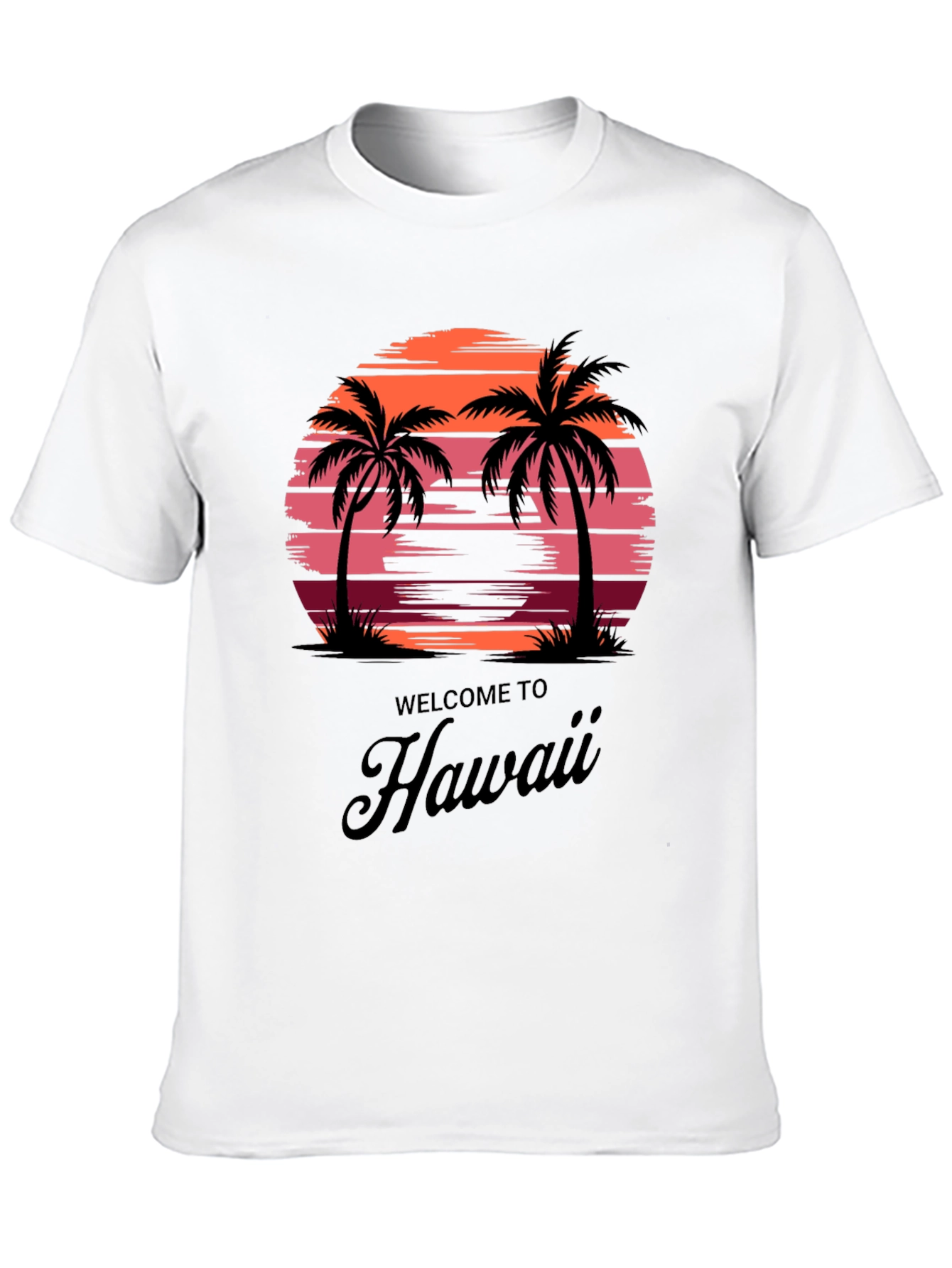 Hawaii Sunset Palm Tree Graphic Tee