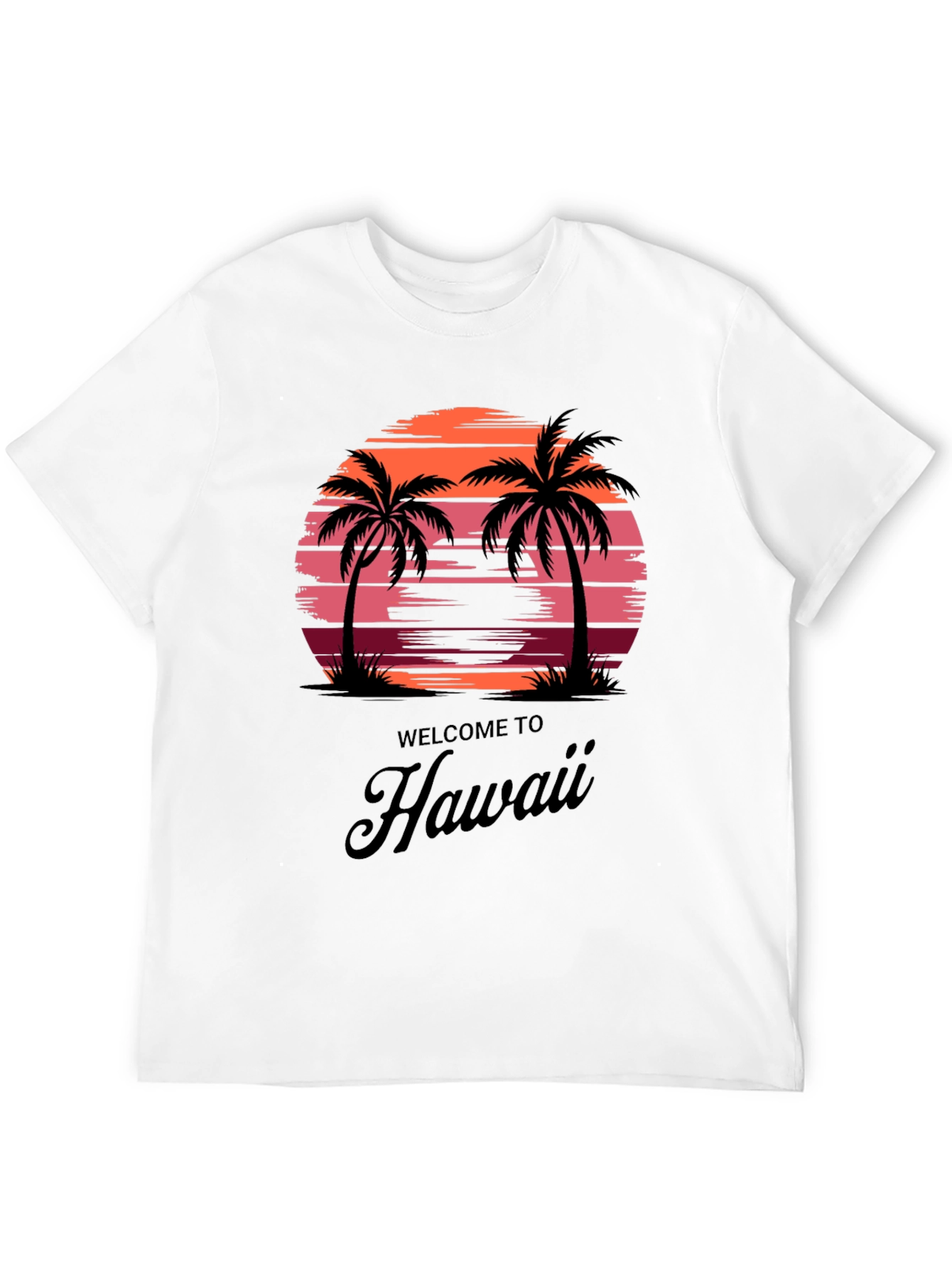 Hawaii Sunset Palm Tree Graphic Tee