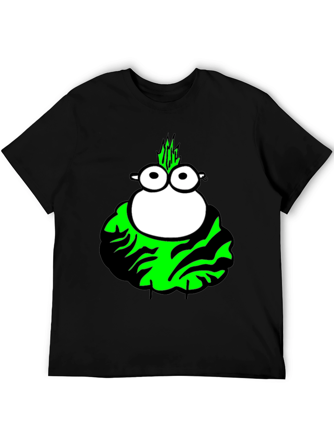 Funky Cartoon Character Black T-Shirt