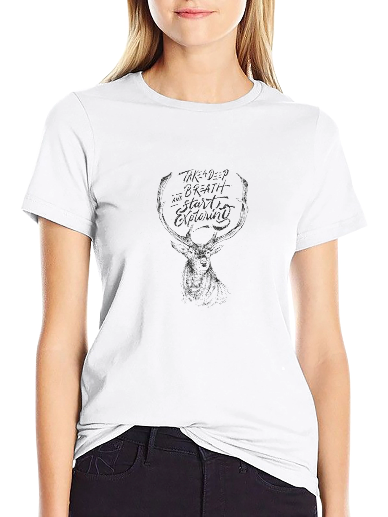 Deer Antler Graphic T-Shirt - Explore Design
