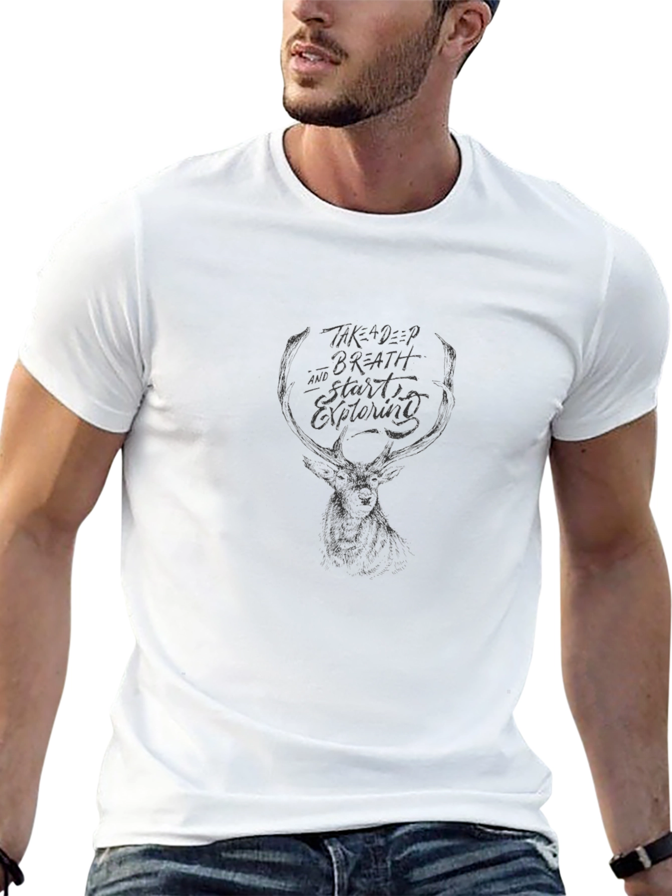 Deer Antler Graphic T-Shirt - Explore Design