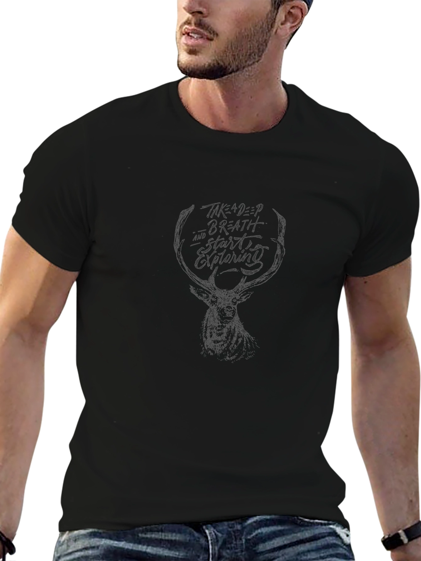 Deer Antler Graphic T-Shirt - Explore Design