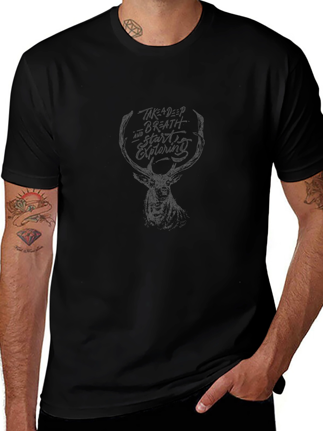 Deer Antler Graphic T-Shirt - Explore Design