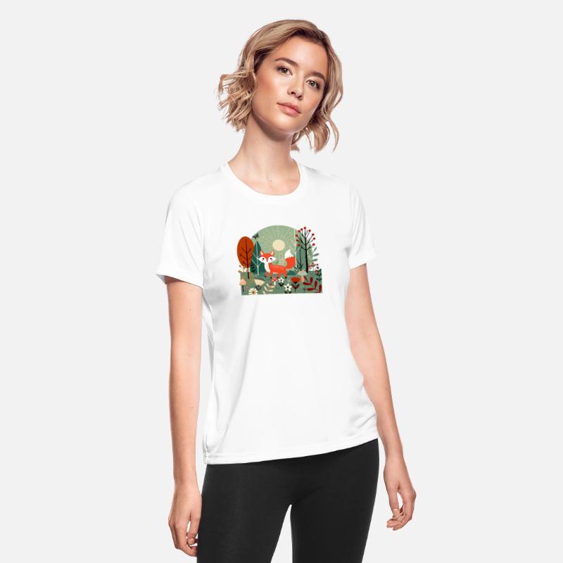 Happy fox in sunny forest