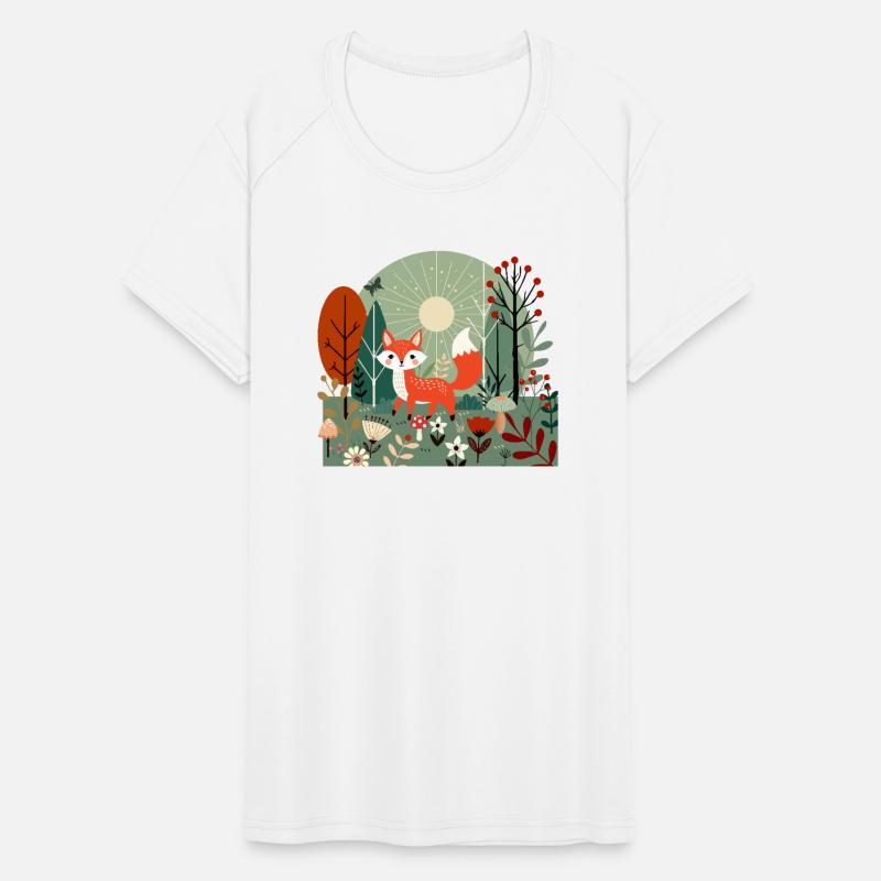 Happy fox in sunny forest