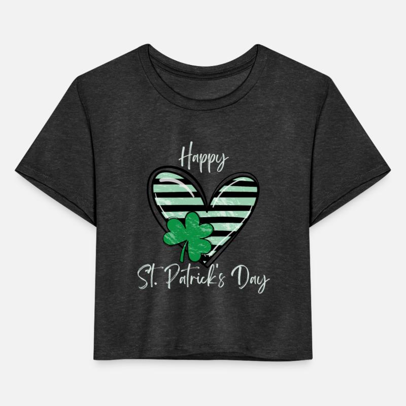 Happy St Patrick's Day Green Heart & Shamrock