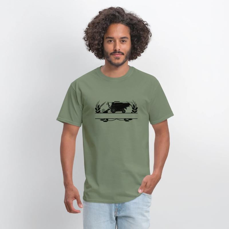 Harvester in Crop Circle with Text Space