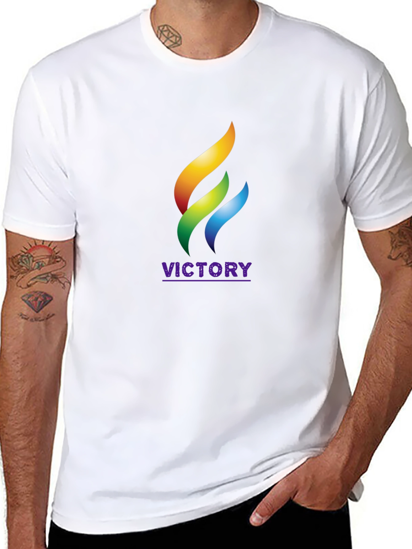 Victory Flame Graphic Black T-Shirt