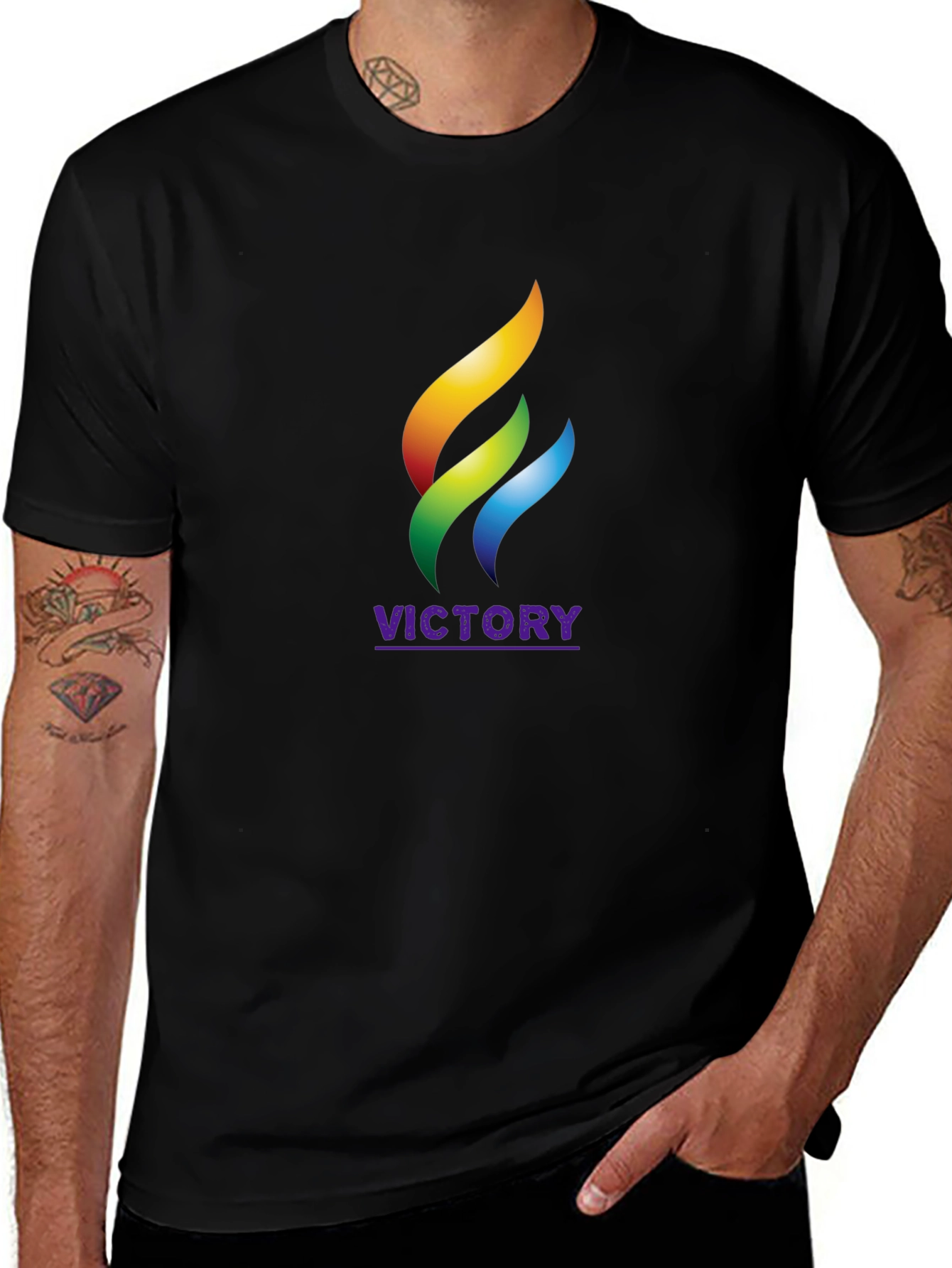 Victory Flame Graphic Black T-Shirt