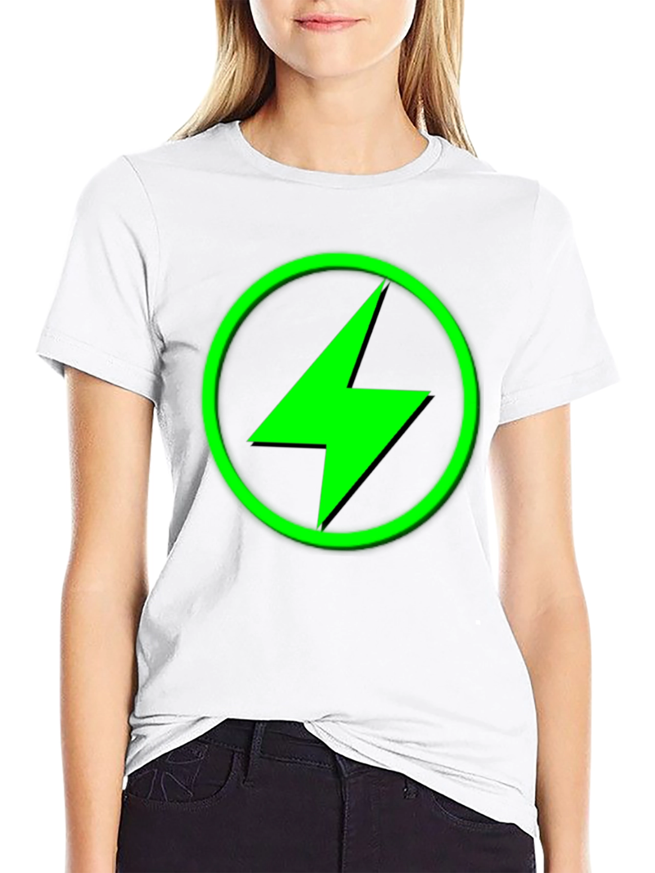 Electric Green Bolt Black T-Shirt