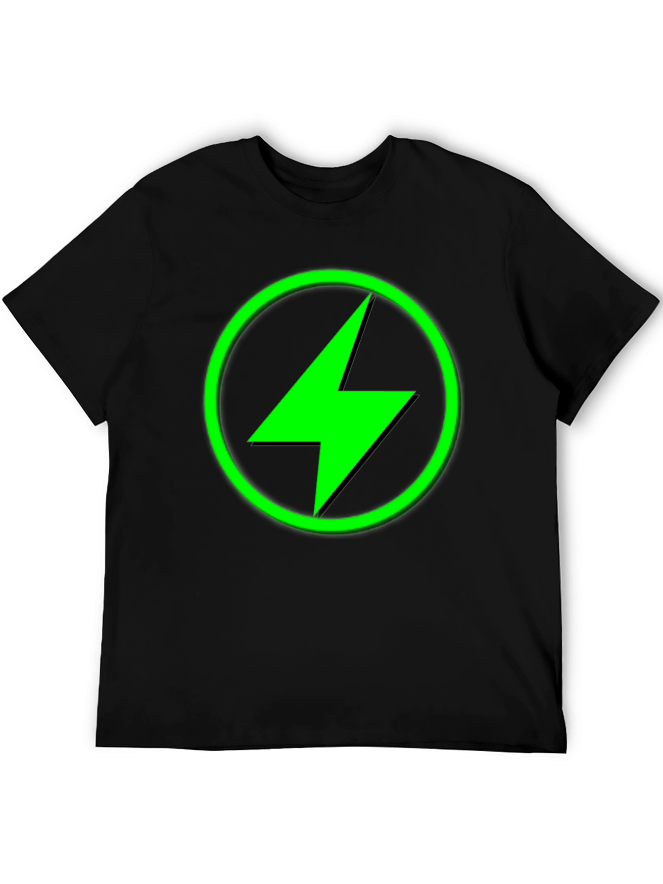 Electric Green Bolt Black T-Shirt