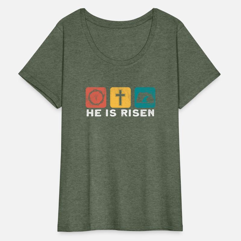 He Is Risen Bible Easter Christian Cross Religious