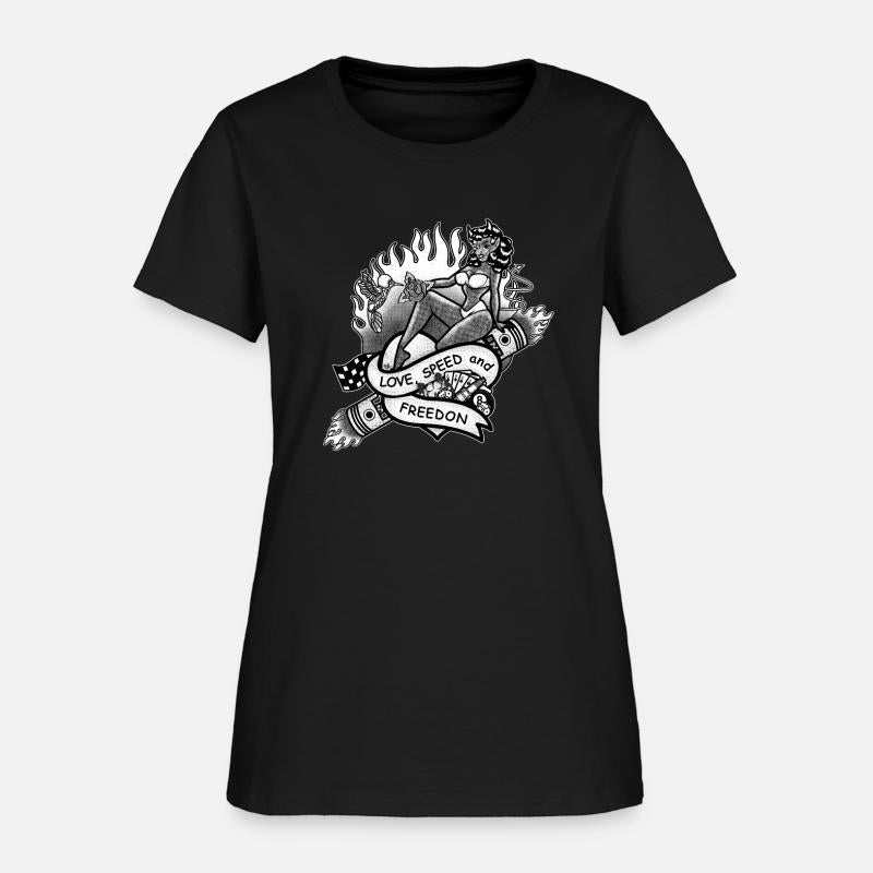 Heart, Hummingbird and Pinup - Black and White