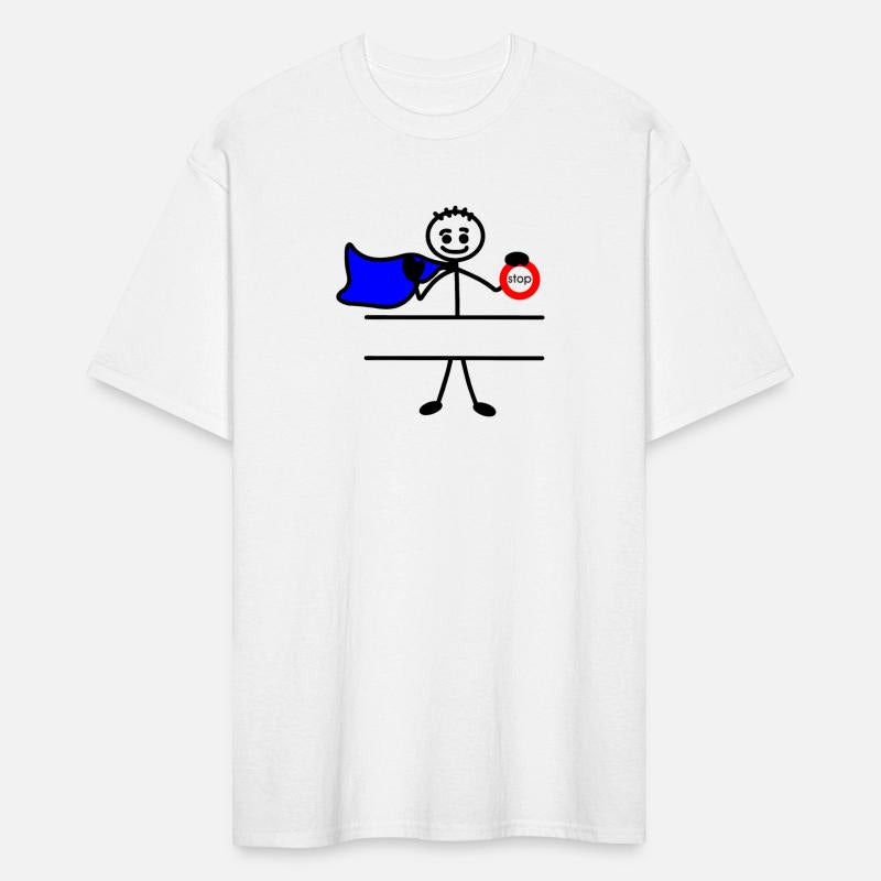 Hero with cape and sign stop