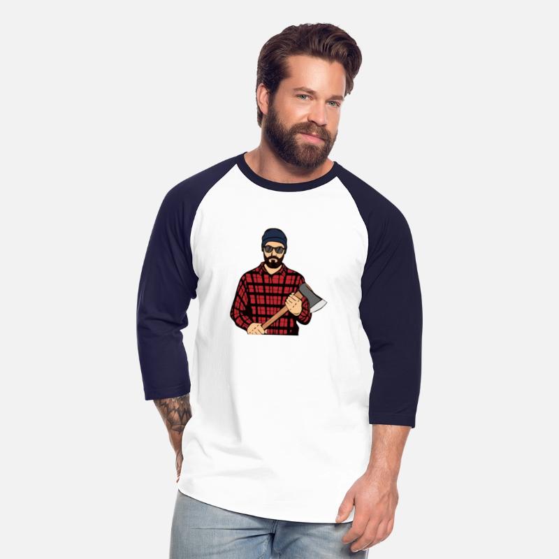 Hipster Beard Man Holding the Axe