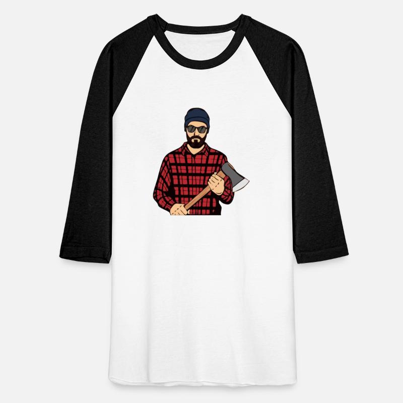 Hipster Beard Man Holding the Axe