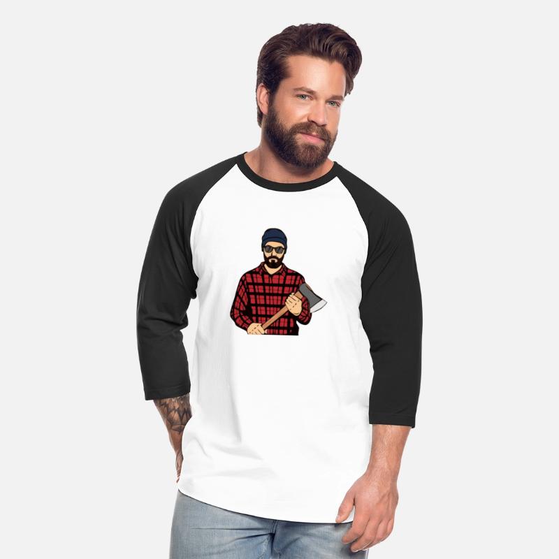 Hipster Beard Man Holding the Axe