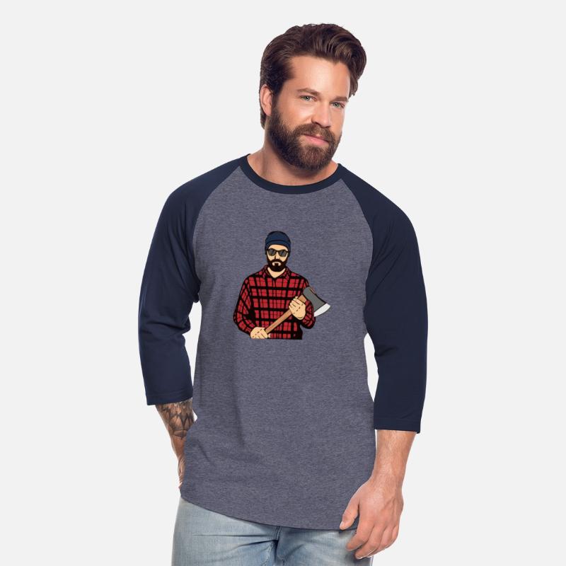 Hipster Beard Man Holding the Axe