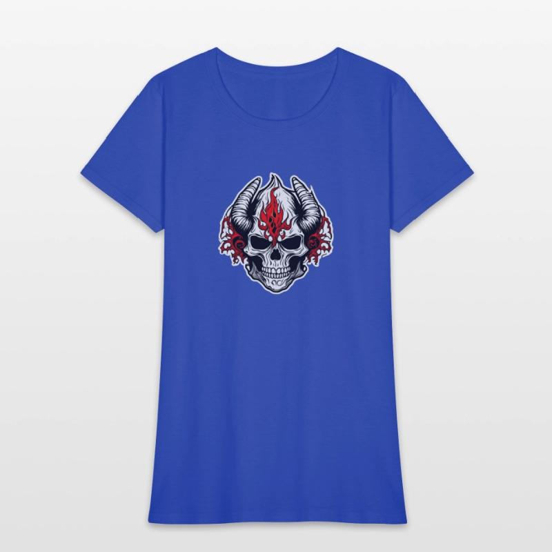 Horned Skull: Red Flames