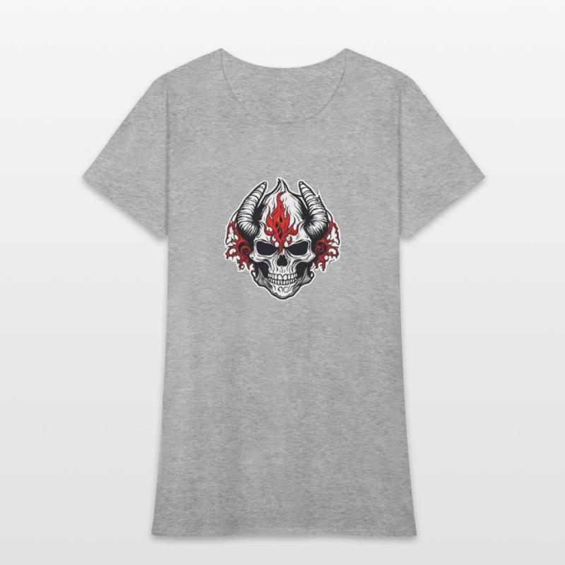 Horned Skull: Red Flames