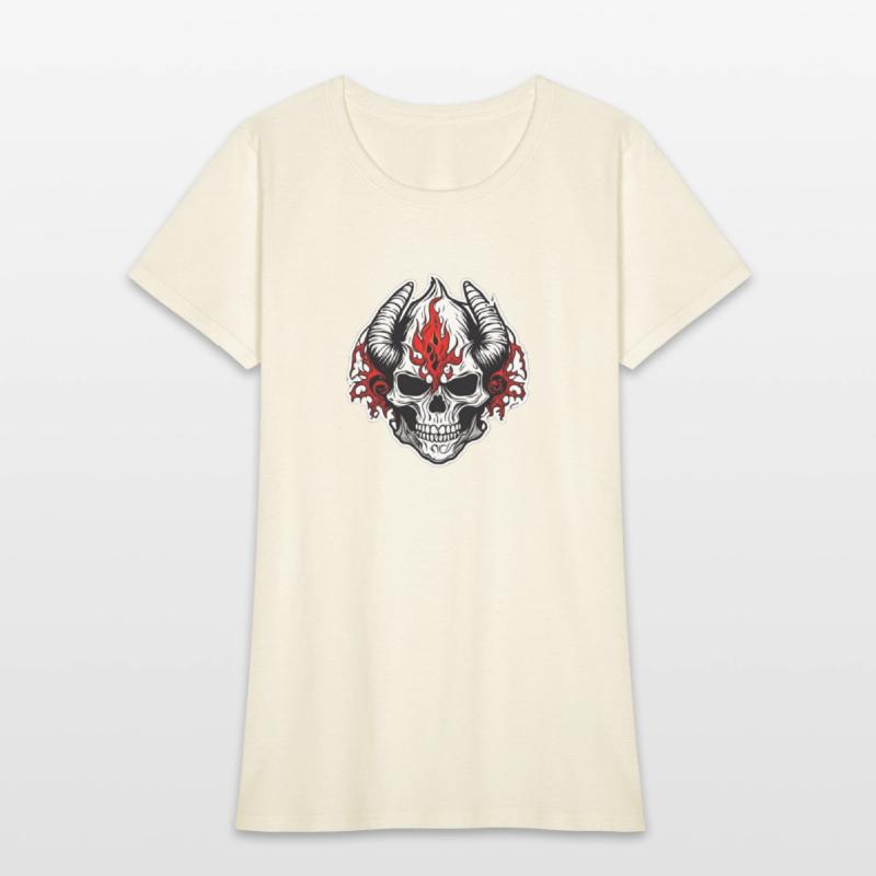 Horned Skull: Red Flames