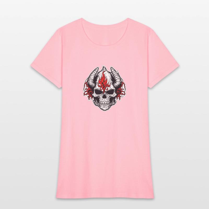 Horned Skull: Red Flames